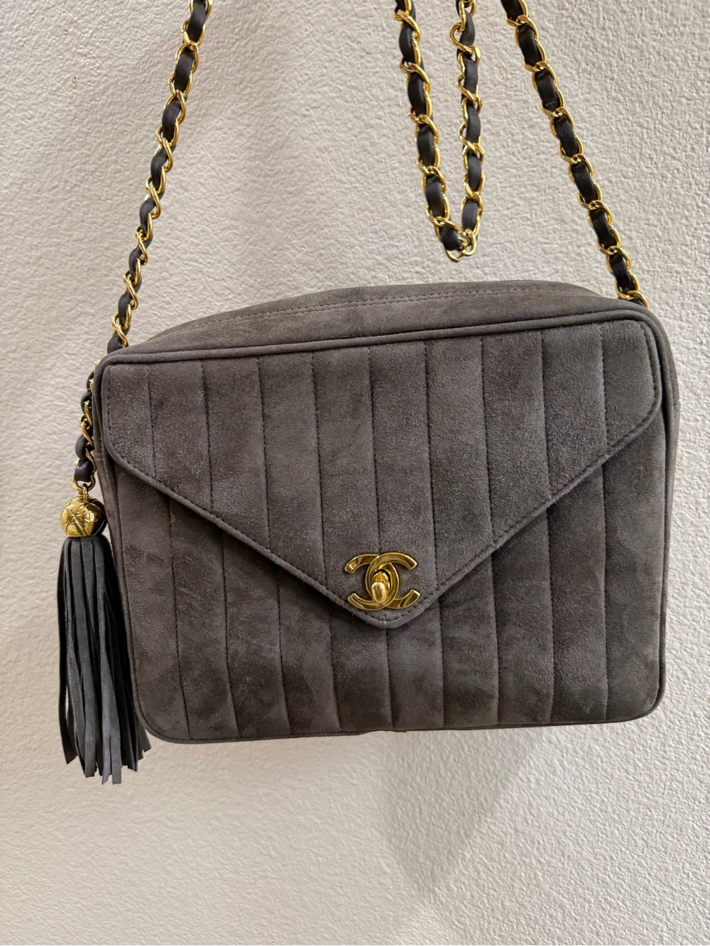 Chanel Brown  Suede Camera Shoulder Bag Vintage